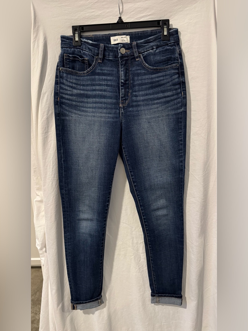 BKE Women's Slim Fit High Rise Ankle Skinny Jeans - Dark Wash